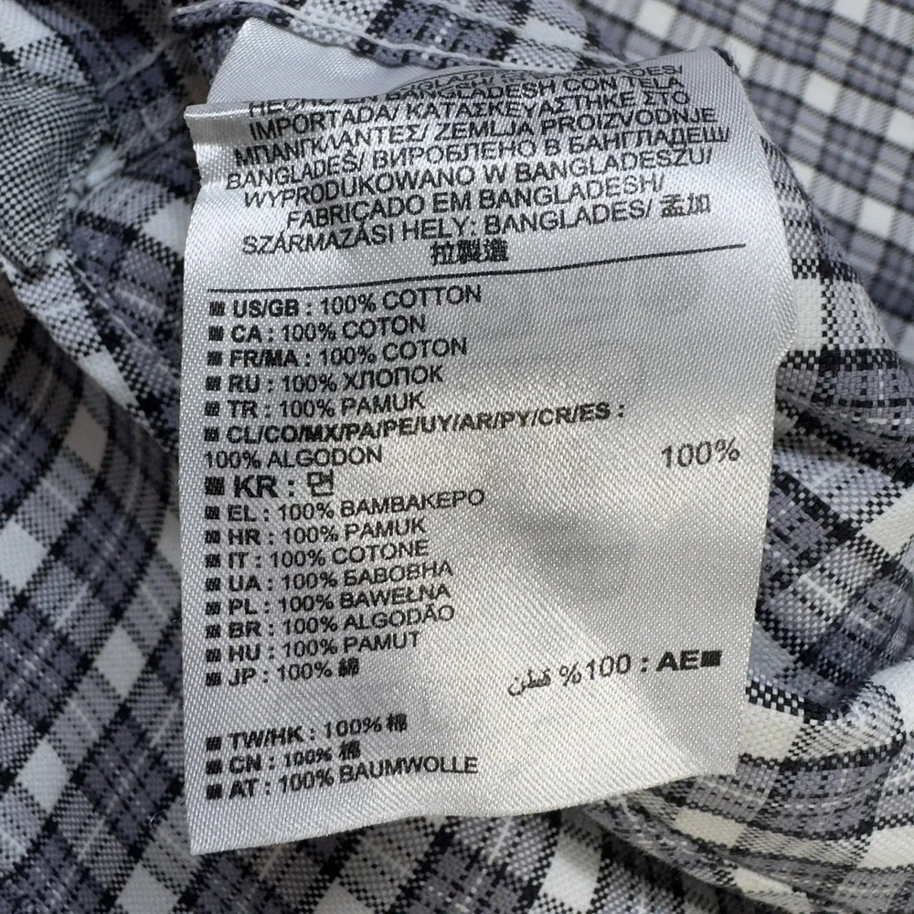 Banana Republic Oxford Shirt Tailored Fit Long Sleeve Plaid‎ Shirt Size XXL